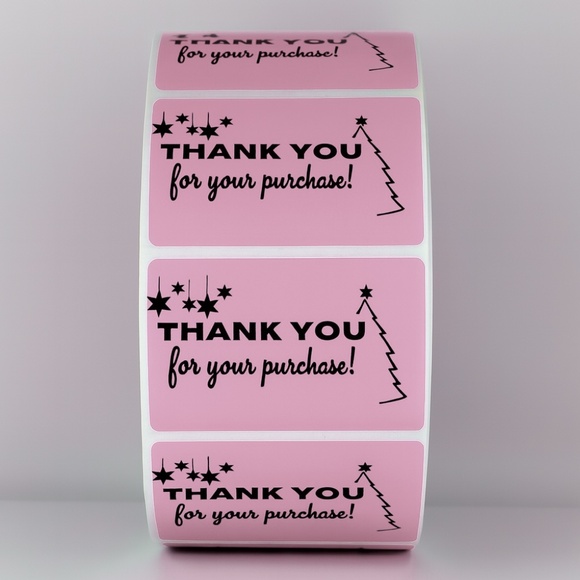 Thank You For Your Purchase Stickers Christmas Tree & Stars - Holiday Packaging - Picture 4 of 11